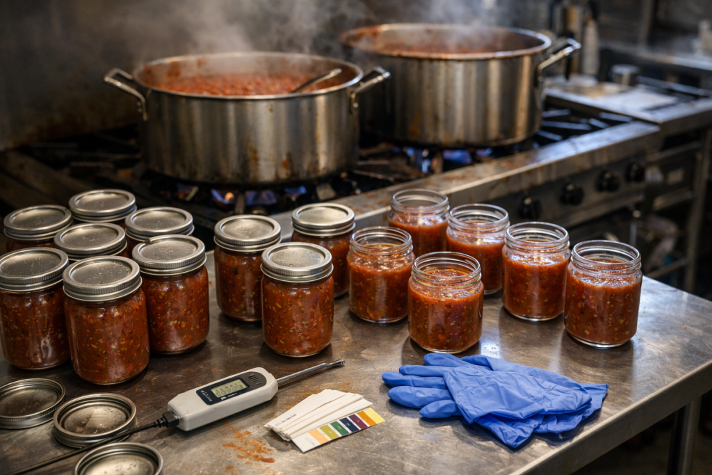small-batch salsa production