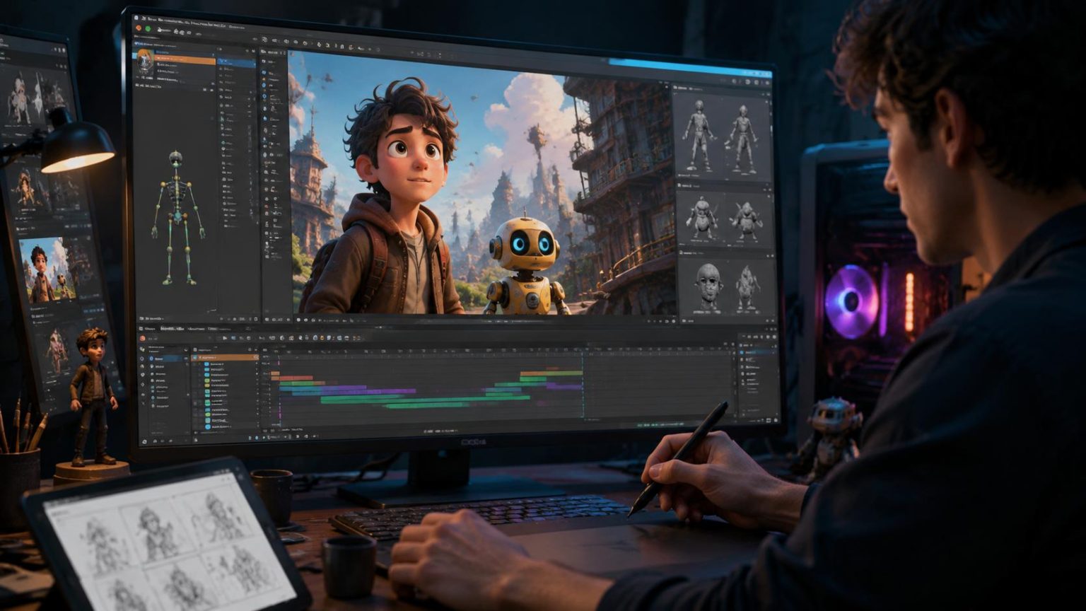 Beginner-friendly animation software for creating 2D cartoons, 3D scenes and animated videos